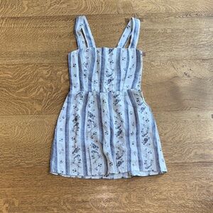 Reformation Blue Floral and Striped Dress